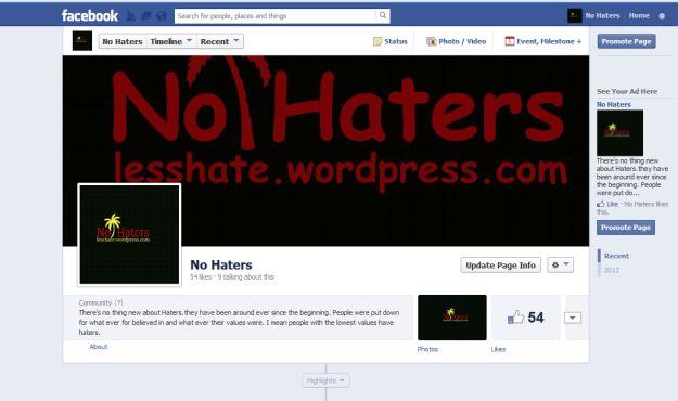 No Haters on Facebook